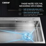 Chậu rửa bát inox CAESAR KSH01H075SX 1 hố - Ảnh 9