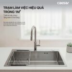 Chậu rửa bát inox CAESAR KSH01H082SX 1 hố - Ảnh 3
