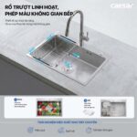Chậu rửa bát inox CAESAR KSH01H082SX 1 hố - Ảnh 5