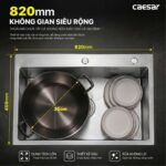 Chậu rửa bát inox CAESAR KSH01H082SX 1 hố - Ảnh 6