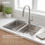 Chậu rửa bát inox CAESAR KSH02H082SX 2 hố - Ảnh 11