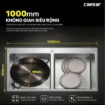 Chậu rửa bát inox CAESAR KSH02H100SX 2 hố - Ảnh 6