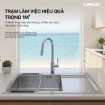 Chậu rửa bát inox CAESAR KSH21H082SX 1 hố - Ảnh 3