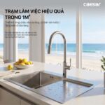 Chậu rửa bát inox CAESAR KSH21H082SX 1 hố - Ảnh 4
