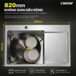 Chậu rửa bát inox CAESAR KSH21H082SX 1 hố - Ảnh 7