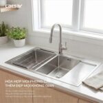 Chậu rửa bát inox CAESAR KSH22H100SX 2 hố - Ảnh 13