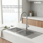 Chậu rửa bát inox CAESAR KSH22H100SX 2 hố - Ảnh 14