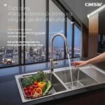 Chậu rửa bát inox CAESAR KSH22H100SX 2 hố - Ảnh 6