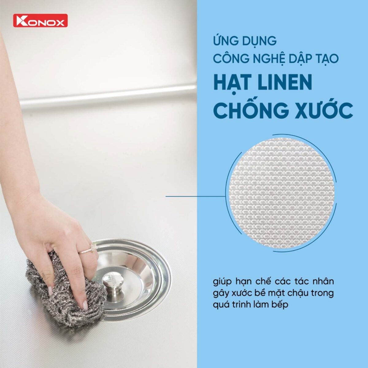 Chậu rửa bát inox KONOX KN6044SU Dekor 1 hố - Ảnh 5