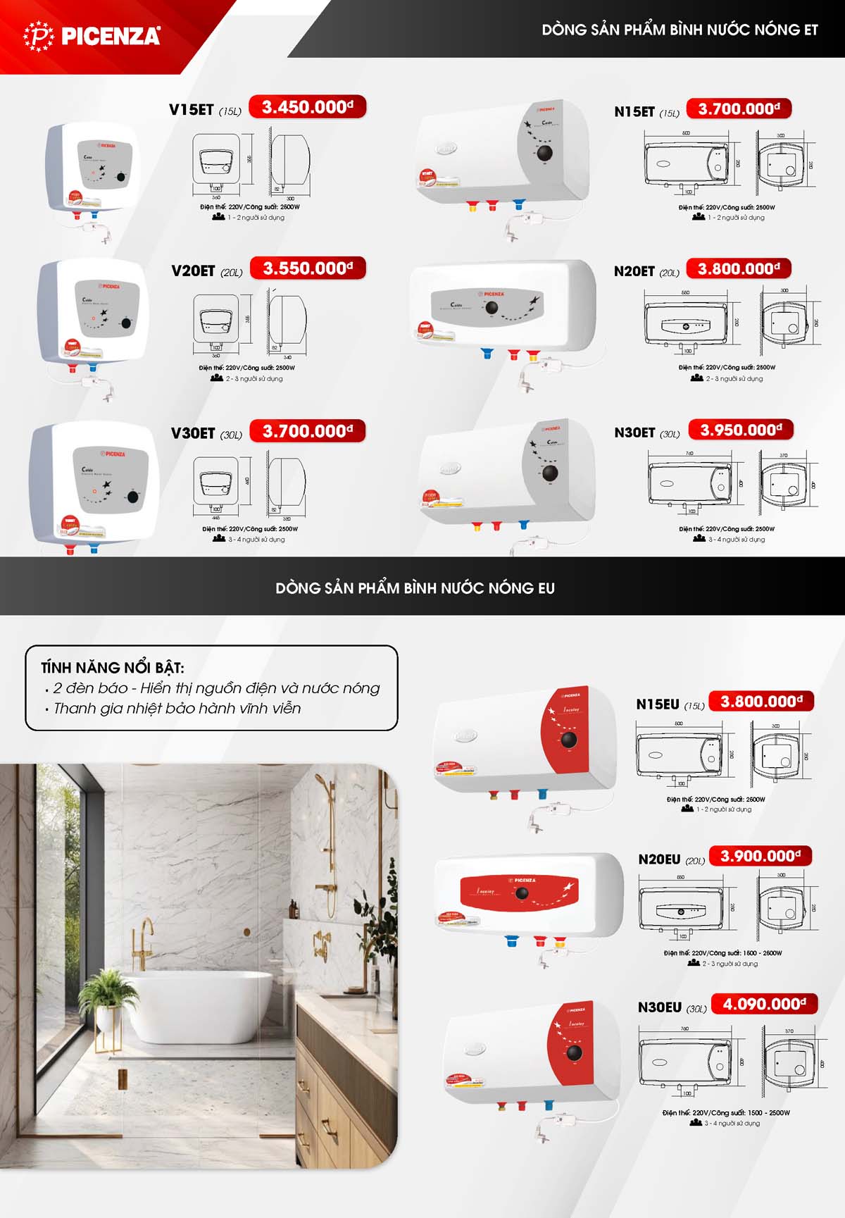 Catalogue Binh nong lanh PICENZA 2026 2 vuathietbi.com 3