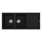 Chậu rửa bát đá Malloca Black K50086 2 hố 1 bàn