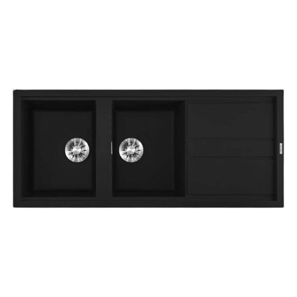 Chậu rửa bát đá Malloca Black K50086 2 hố 1 bàn