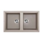 Chậu rửa bát đá Malloca Champagne K45095 2 hố