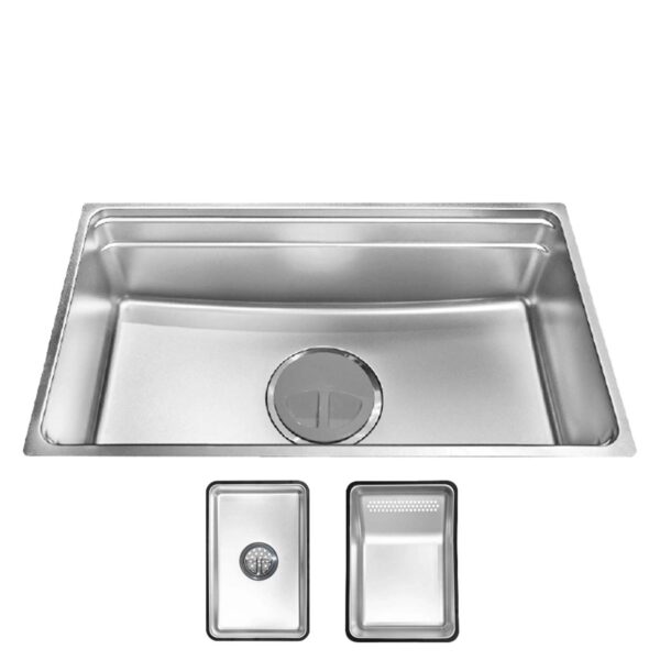 Chậu rửa bát inox MALLOCA LINEN MS7643SS âm bàn 1 hố