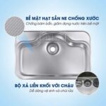 Chậu rửa bát inox SHIGERU FCM-DK FS NE 1 hố - Ảnh 3