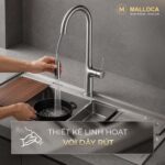 Vòi rửa bát MALLOCA K1726SS nóng lạnh rút dây - Ảnh 3