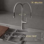 Vòi rửa bát MALLOCA K1726SS nóng lạnh rút dây - Ảnh 4