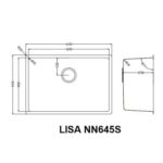 Chậu rửa bát inox NOBINOX LISA NN645S 1 hố - Ảnh 2