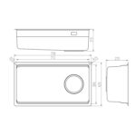 Chậu rửa bát inox NOBINOX LUMIA NX556 1 hố - Ảnh 2