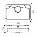 Chậu rửa bát inox NOBINOX TASA NX8050 1 hố - Ảnh 2