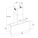 Máy hút mùi MALLOCA VERTICAL MH900VTC 90cm kính vát - Ảnh 2