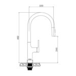 Vòi rửa bát MALLOCA K1726SS nóng lạnh rút dây - Ảnh 2