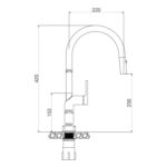 Vòi rửa bát MALLOCA K2203CR nóng lạnh rút dây - Ảnh 2