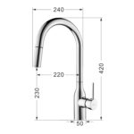 Vòi rửa bát NOBINOX AQUA NX664D rút dây nóng lạnh - Ảnh 2