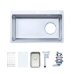 Chậu rửa bát inox NOBINOX ARVO V775 1 hố - Ảnh 3