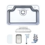Chậu rửa bát inox NOBINOX LIRA NJ580D 1 hố - Ảnh 3