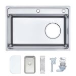 Chậu rửa bát inox NOBINOX TASA NX6847 1 hố - Ảnh 3