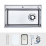 Chậu rửa bát inox NOBINOX TASA NX7648 1 hố - Ảnh 3