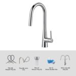 Vòi rửa bát KLUGER KLF0009SC rút dây - Ảnh 2
