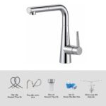 Vòi rửa bát KLUGER KLF0013SC rút dây - Ảnh 4