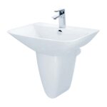 Chậu lavabo treo tường CAESAR L2355 P2443 chân lửng