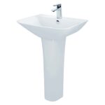 Chậu lavabo treo tường CAESAR L2355 P2445 chân dài