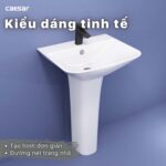 Chậu lavabo treo tường CAESAR L2355 P2445 chân dài - Ảnh 5