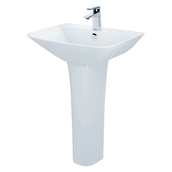 Chậu lavabo treo tường CAESAR L2355 P2445 chân dài