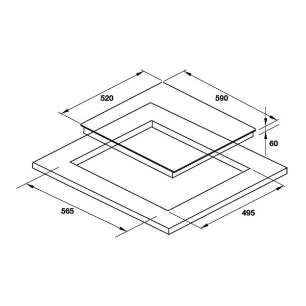bản vẽ kích thước Bếp từ ba HAFELE HC-I6032B 533.09.901