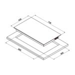 bản vẽ kích thước Bếp từ đôi HAFELE HC-I7326B 533.09.989
