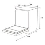 bản vẽ kích thước Máy rửa bát HAFELE HDW-F6031G 535.29.651 độc lập