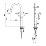 Vòi rửa bát HAFELE LUX-P HT25-SH1F449 570.85.043 570.85.044 570.85.045 570.85.046 nóng lạnh rút dây - Ảnh 2