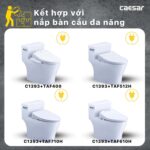 Bồn cầu 1 khối CAESAR C1393 nắp êm - Ảnh 4