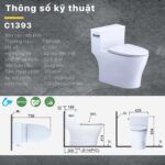 Bồn cầu 1 khối CAESAR C1393 nắp êm - Ảnh 2