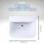 Chậu lavabo treo tường CAESAR L2355 P2445 chân dài - Ảnh 3