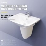 Chậu lavabo treo tường CAESAR L2355 P2443 chân lửng - Ảnh 4