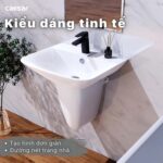 Chậu lavabo treo tường CAESAR L2355 P2443 chân lửng - Ảnh 5
