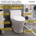 Bồn cầu thông minh CAESAR C1393F TAF060 nắp rửa cơ - Ảnh 2