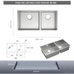 Chậu rửa bát inox TEKA BX R10 2B 860 BW 115040034 2 hố - Ảnh 2